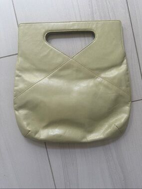 Women’s Handheld Leather Tote Bag in Pale Green